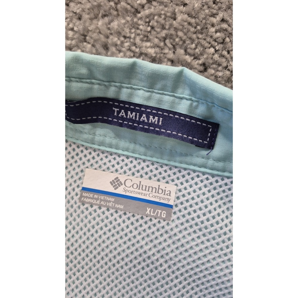 Columbia‎ PFG Tamiami Omni Shade Shirt Mens XL Sea Green Fishing Gear PFG